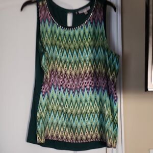 Multicolor Chevron Pattern Sleeveless Top Slightly Used
